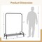 CostwayIndustrial Metal Garment Rack Heavy Duty Floor Cloth Rack w/ Shoe Storage Shelf